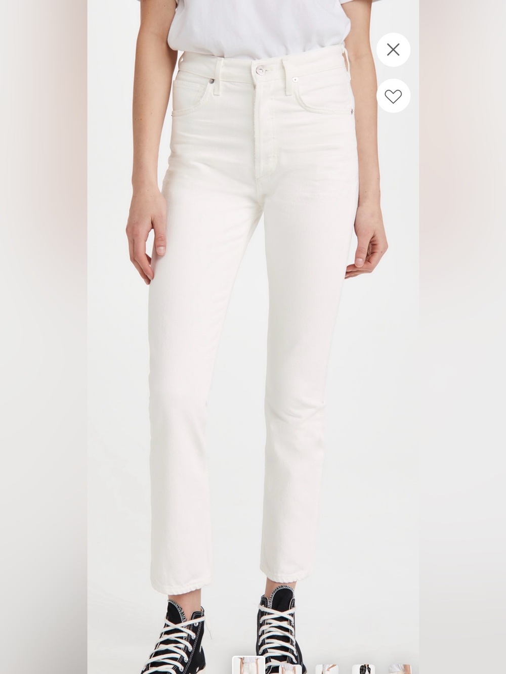Citizens Of Humanity White Charlotte Straight Leg Jeans 28